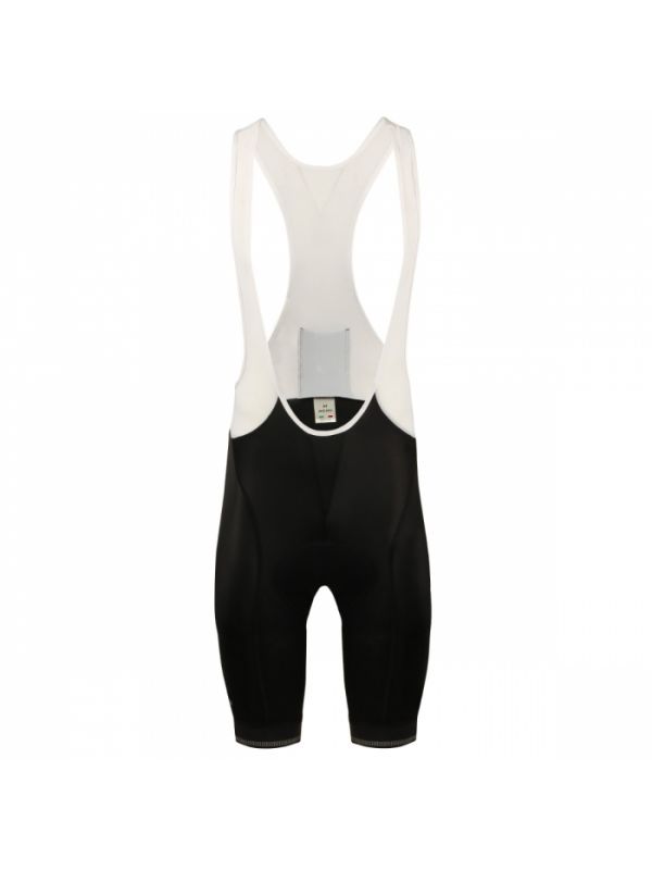 Men's cycling bib shorts Spider in black with reflective band and padded chamois